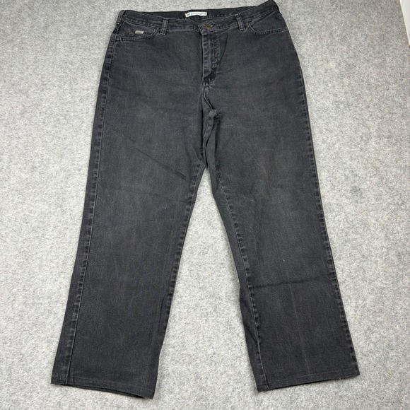 Lee Denim - Lee Relaxed Straight Leg Jeans Women 16 Medium Black Denim High Rise Y2K Outdoor